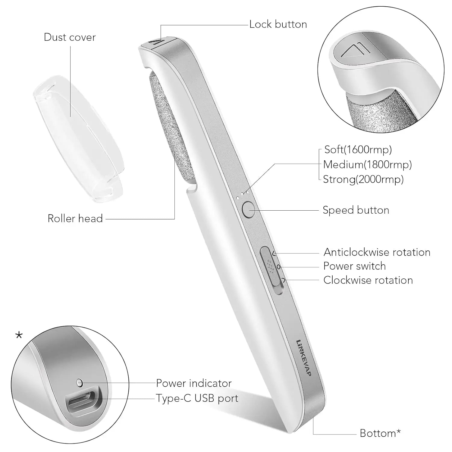 PediSmooth Pro - Electric Foot File & Callus Remover