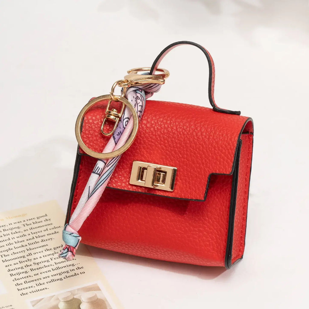 Chic Luxury Leather Mini Bag Keychain - Stylish and Functional Accessory