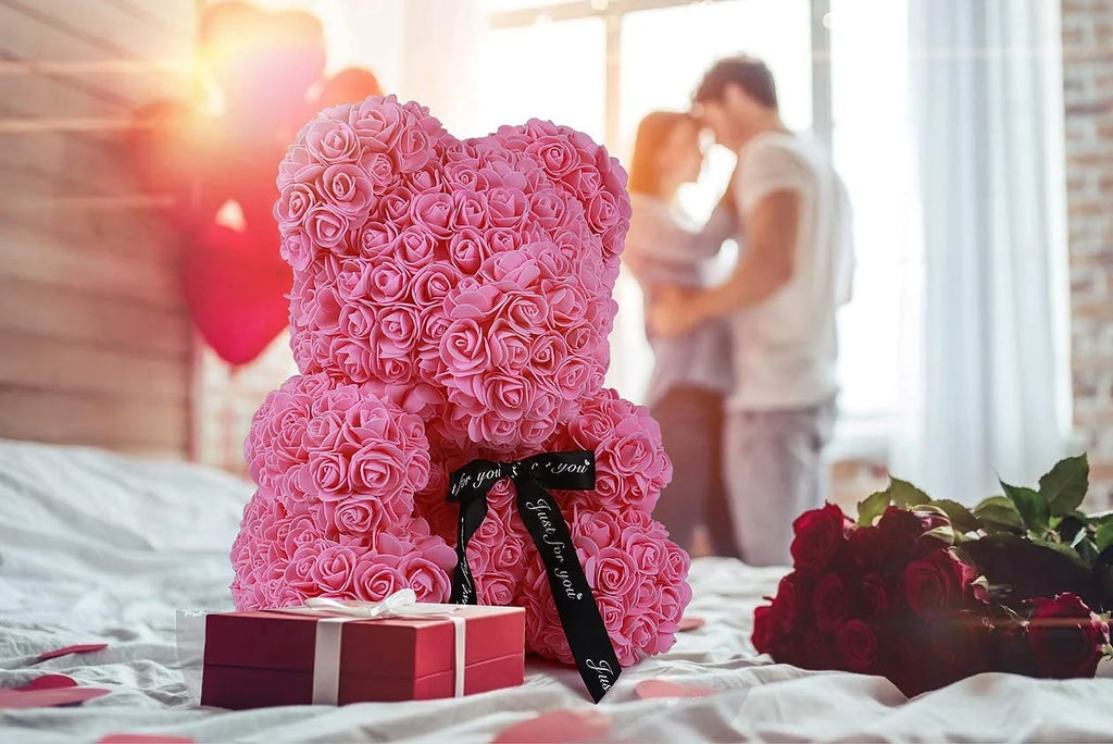 Teddy Flower Bear Rose Teddy Bear 10 Inch Rose Bear 
