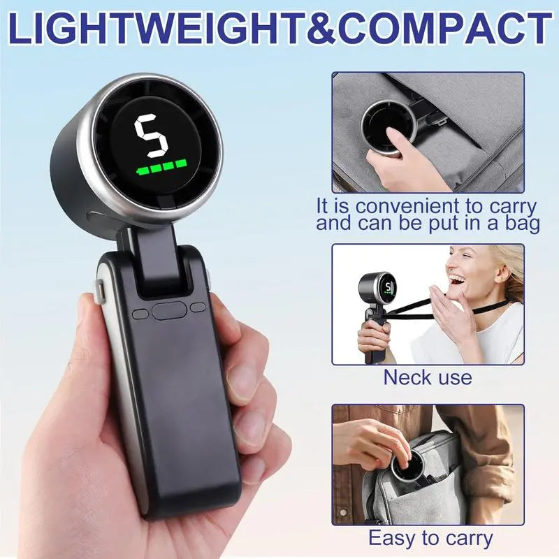 Stay Cool Anywhere with Our 5-Speed Portable Handheld Turbo Fan
