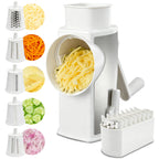SUSTEAS Rotary Cheese Grater with Handle, 5 Well-Designed Blades, Strong Suction Cup Base, Kitchen Utensils Vegetable Slicer Dicer Fruit Vegetable Slicer Gadgets Kitchen Summerwins
