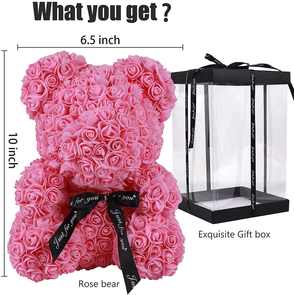 Teddy Flower Bear Rose Teddy Bear 10 Inch Rose Bear 
