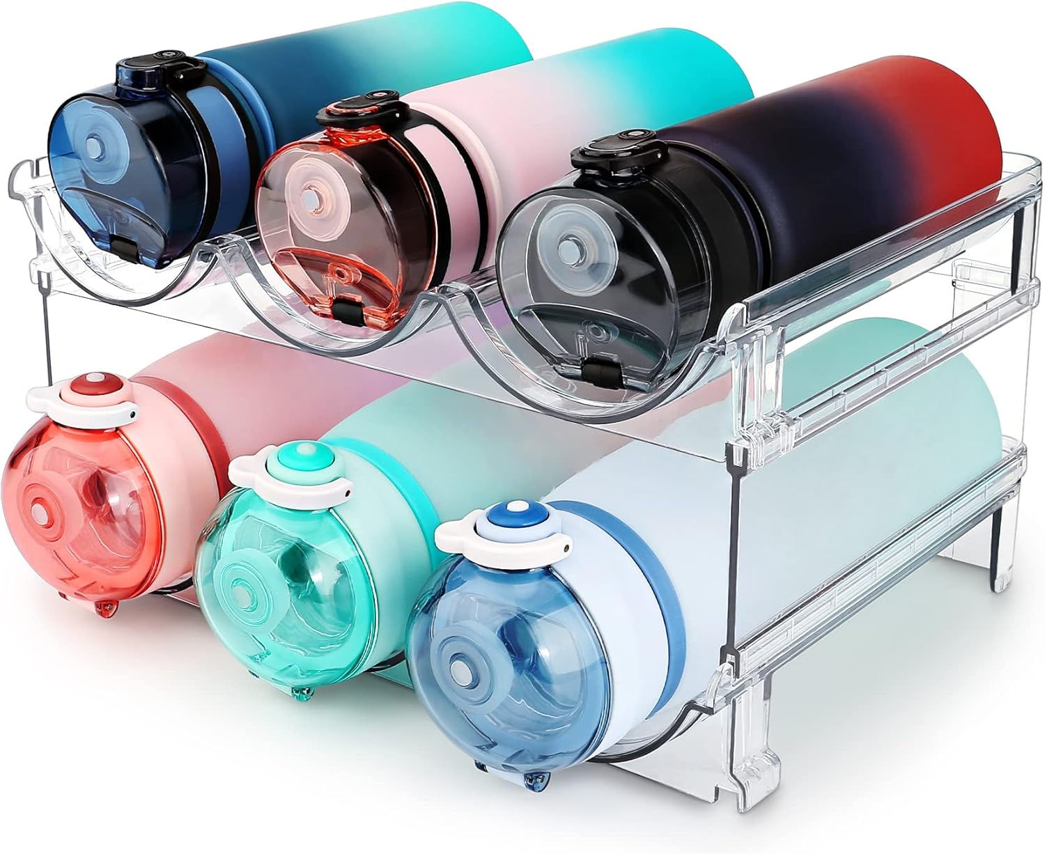 Maximize Your Space with Our Stackable Water Bottle Organizer - 2 Pack for Effortless Storage and Style
