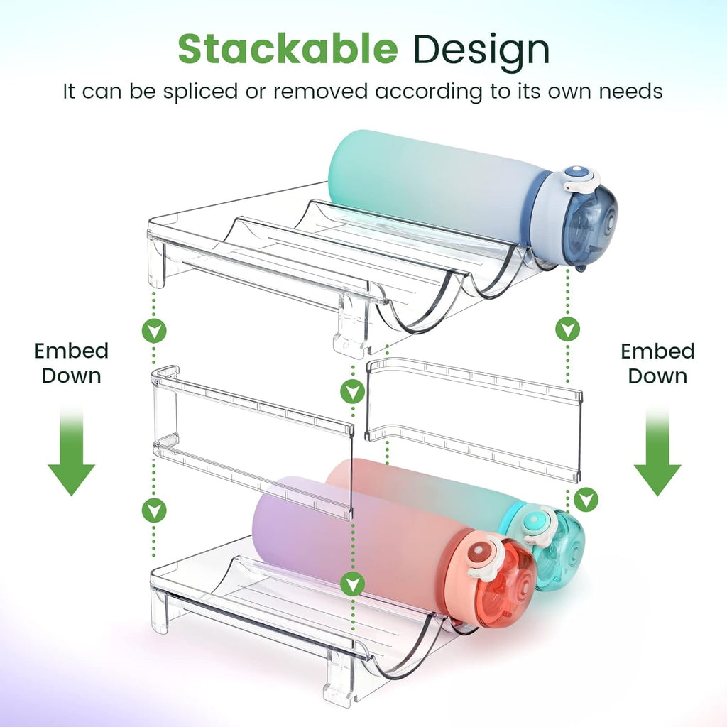 Maximize Your Space with Our Stackable Water Bottle Organizer - 2 Pack for Effortless Storage and Style