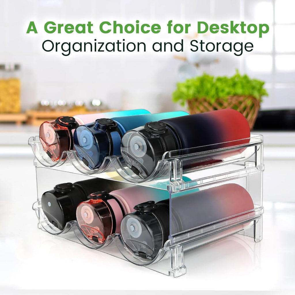 Maximize Your Space with Our Stackable Water Bottle Organizer - 2 Pack for Effortless Storage and Style