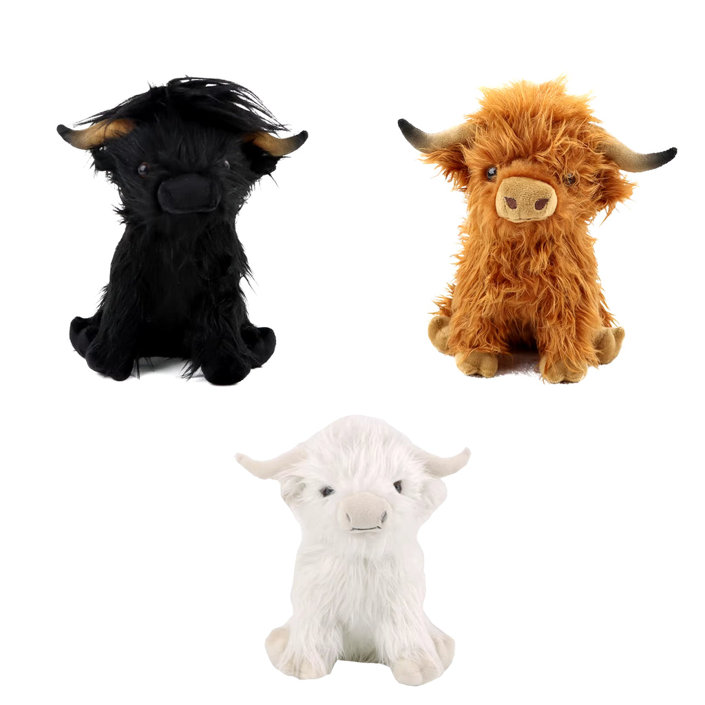 30Cm Simulation Kyloe Cream Highland Cow 