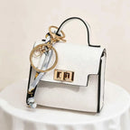 Chic Luxury Leather Mini Bag Keychain - Stylish and Functional Accessory