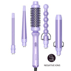 Wavytalk Multi-Curl 5-In-1 Ceramic Curling Wand Set, Fast Heat up Curling Wand from 1/2 to 1 1/4 Inch and a Thermal Brush, Dual Voltage Curling Iron