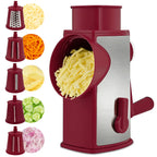 SUSTEAS Rotary Cheese Grater with Handle, 5 Well-Designed Blades, Strong Suction Cup Base, Kitchen Utensils Vegetable Slicer Dicer Fruit Vegetable Slicer Gadgets Kitchen Summerwins