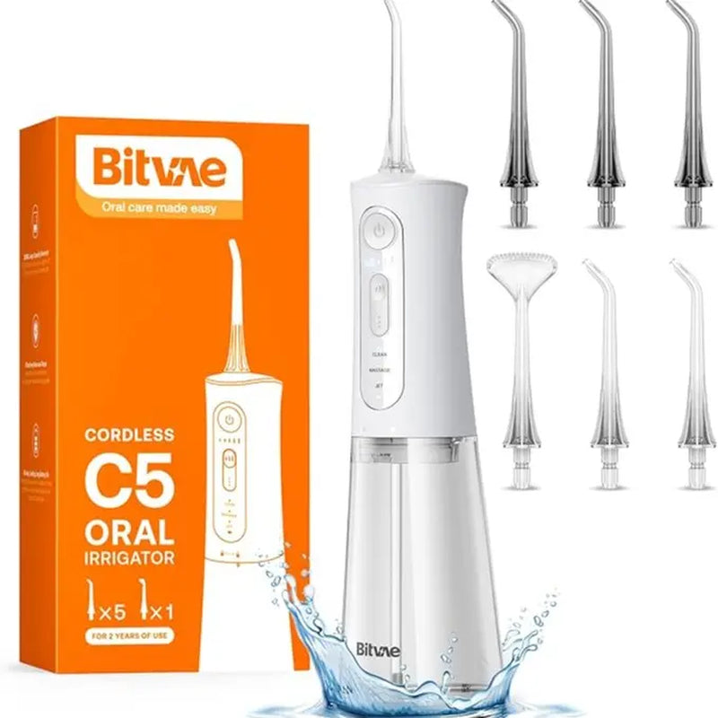 Bitvae C1/C5/C6 Water Flosser for Teeth - Cordless Portable Oral Irrigator, Powerful and Rechargeable, IPX7 Waterproof for Whitening Tablets ,Water Flosser for Teeth Cleane- Dental Kit