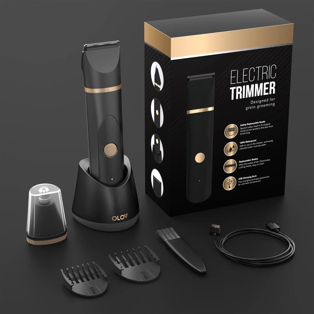 OLOV Anti-Nick Body & Ball Trimmer - Men'S Hair Removal Groomer with Safe Ceramic Blade, Beauty Products for Guys Gifts