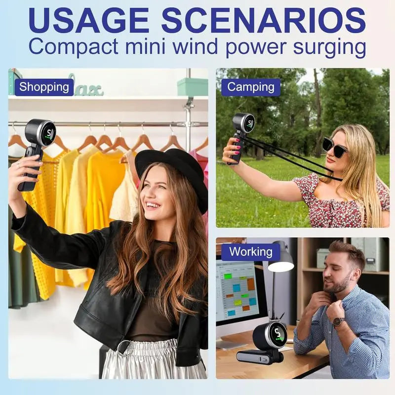 Stay Cool Anywhere with Our 5-Speed Portable Handheld Turbo Fan