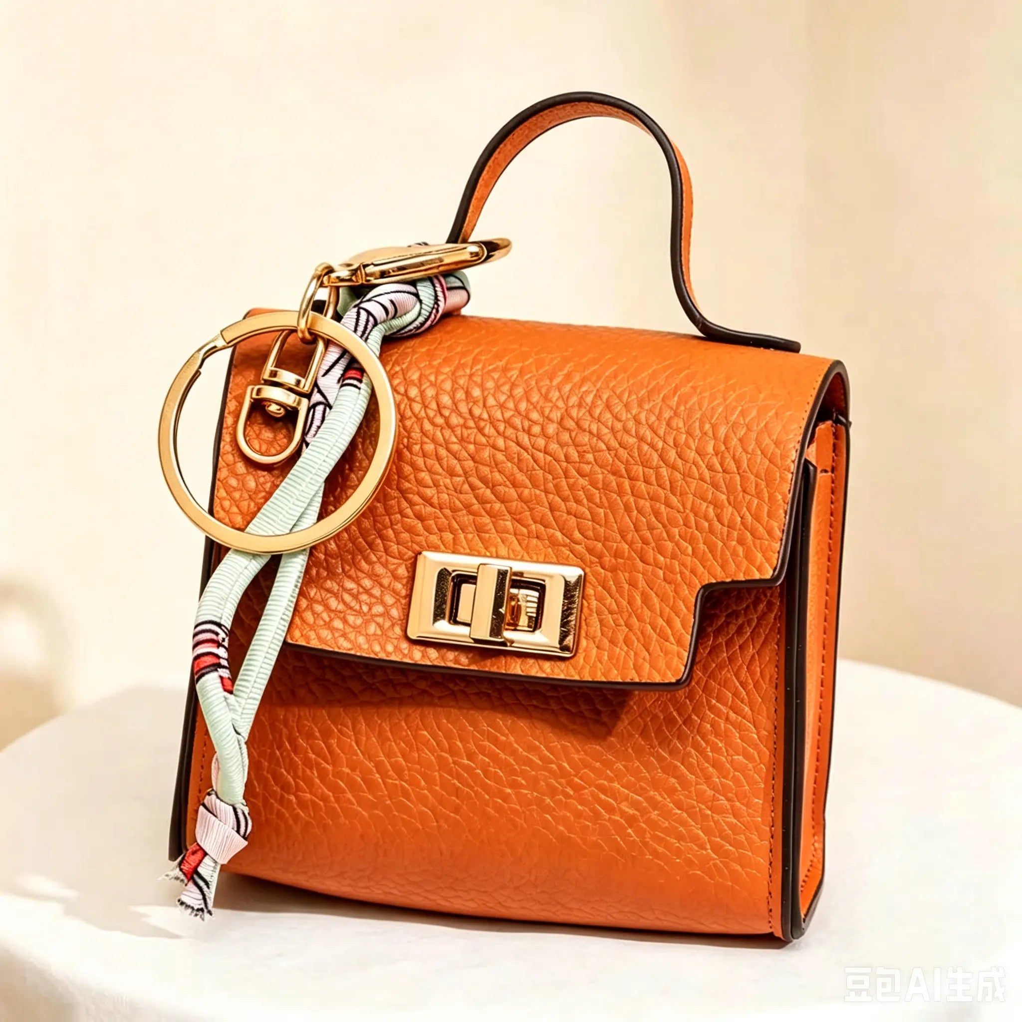 Chic Luxury Leather Mini Bag Keychain - Stylish and Functional Accessory